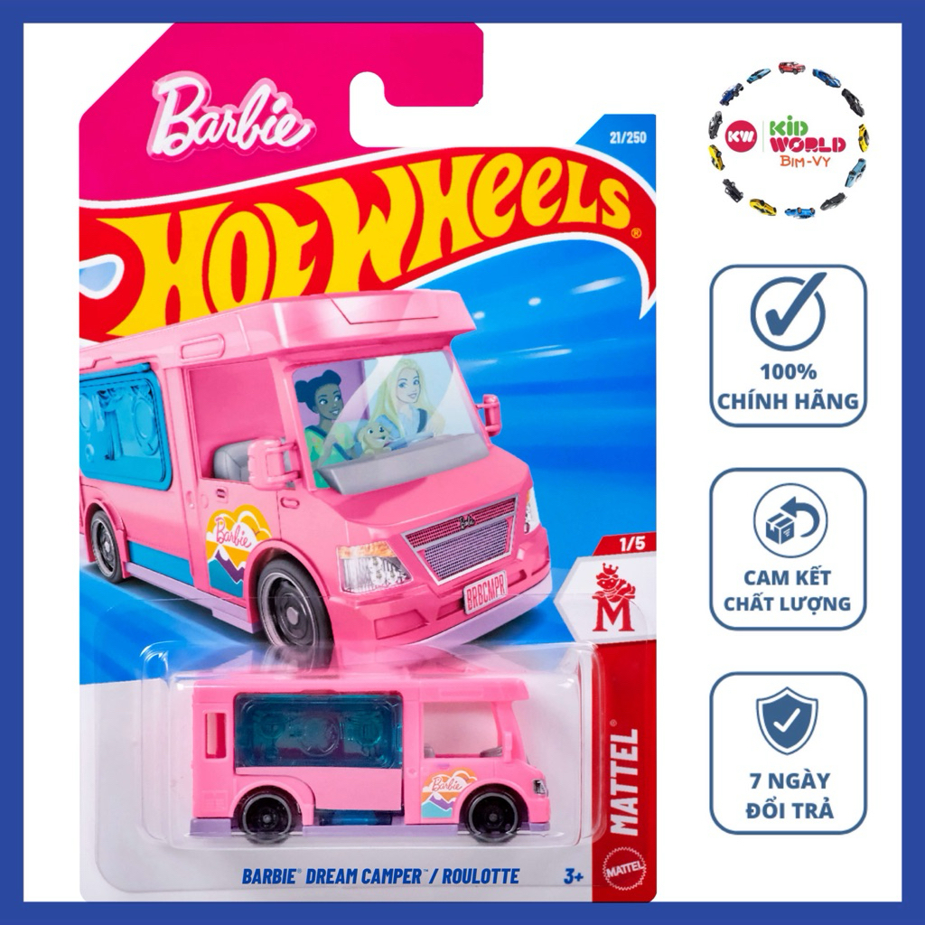 Xe mô hình Hot Wheels basic Barbie Dream Camper JJH96.