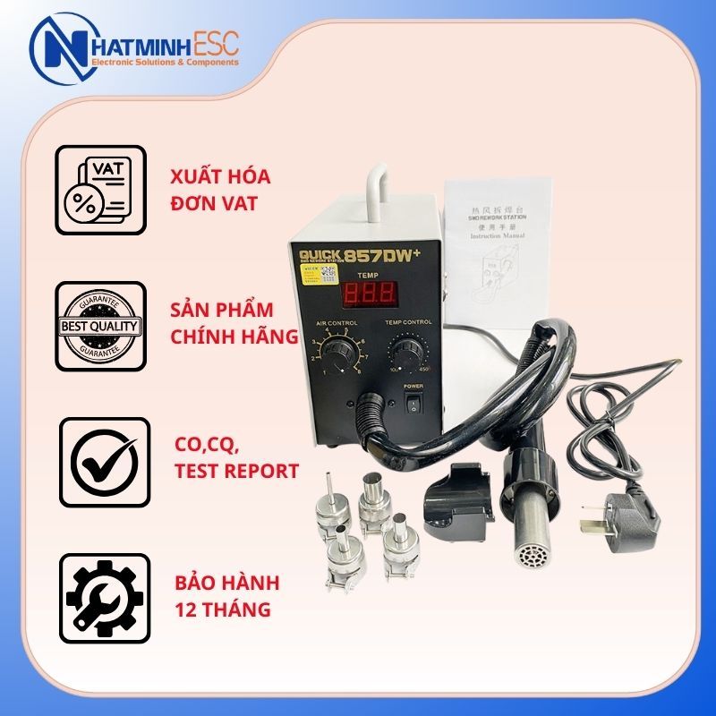 Trạm khò QUICK 857DW+ điện tử chính hãng