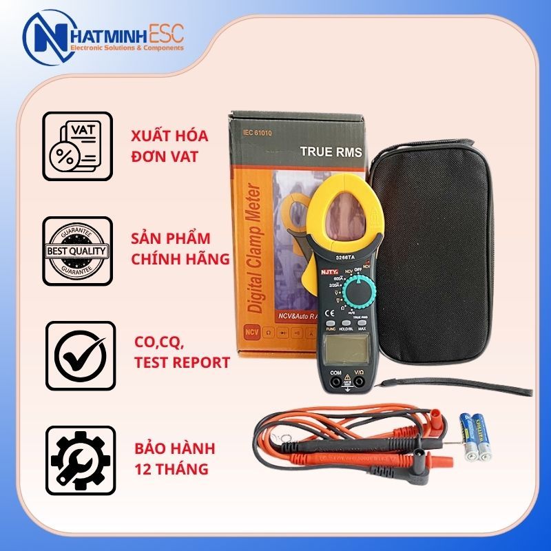 Ampe kìm điện tử NJTY 3266TA 600A đo dòng AC