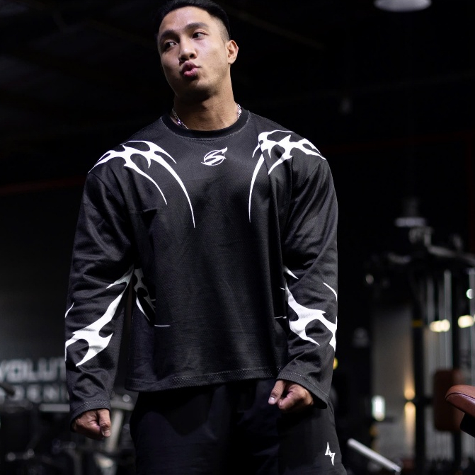 Áo thun tay dài vải lưới thể thao Sigma Longsleeve form boxy phong cách | SAINTED | BigBuy360 - bigbuy360.vn