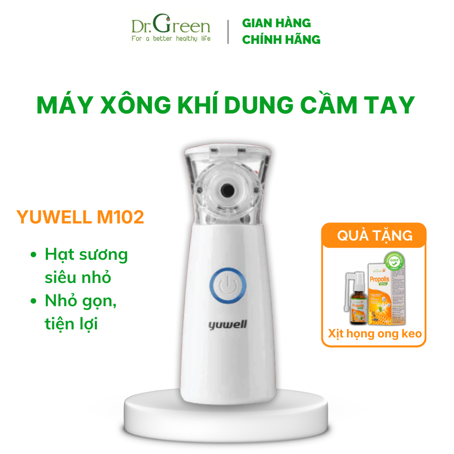 Máy xông mũi họng cầm tay nhỏ gọn YUWELL M102 dùng xông khí dung hiệu quả | Dr.Green |