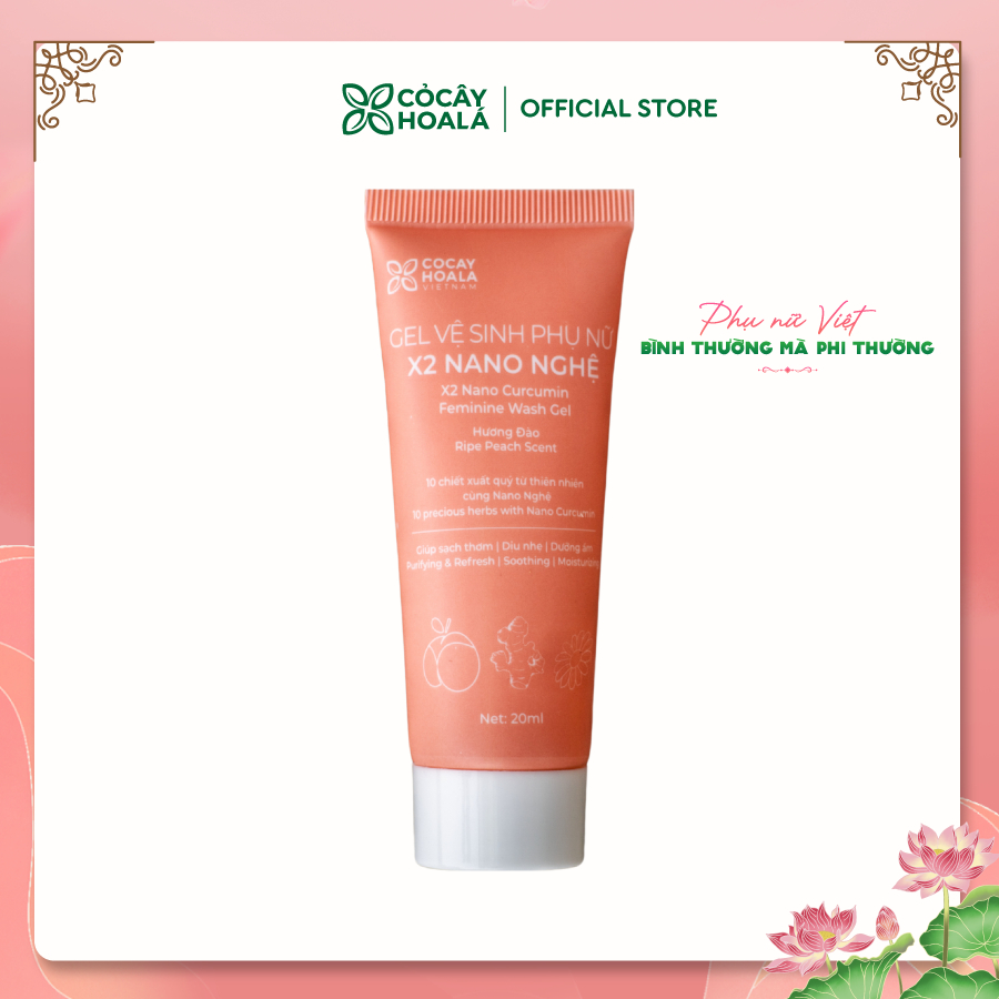 Dung Dịch Vệ Sinh Cỏ Cây Hoa Lá Gel x2 Nano Nghệ Làm Sạch Ngừa Vi Khuẩn 20ml Cho Mẹ Bầu