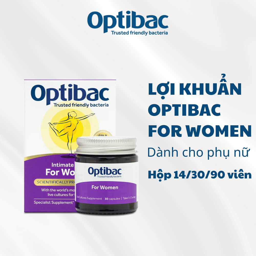 Lợi khuẩn vùng kín Optibac Probiotics men vi sinh phụ khoa phụ nữ optibac tím - Hộp 14/30/90 viên