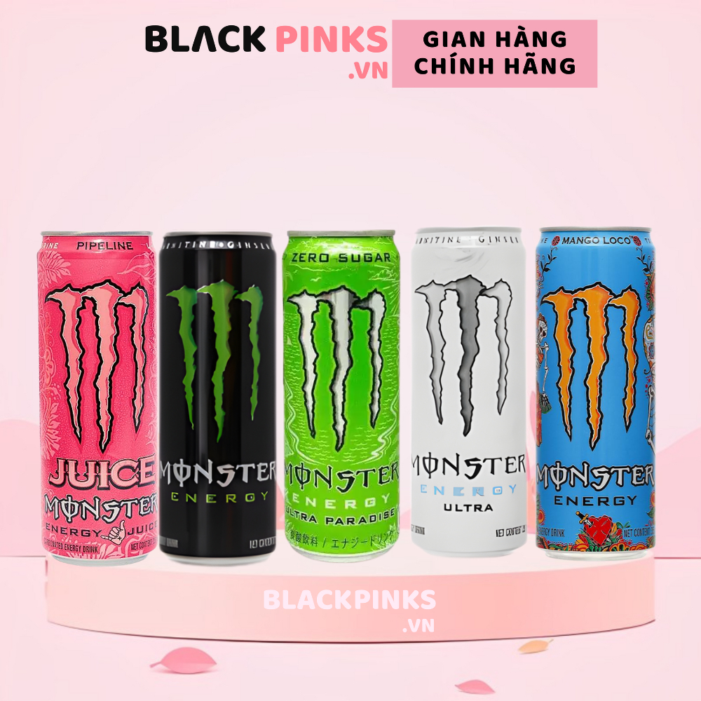 Thùng 24 lon nước tăng lực Monster Energy/Energy Ultra/Mango vị xoài/Ultra Paradise lon 355ml