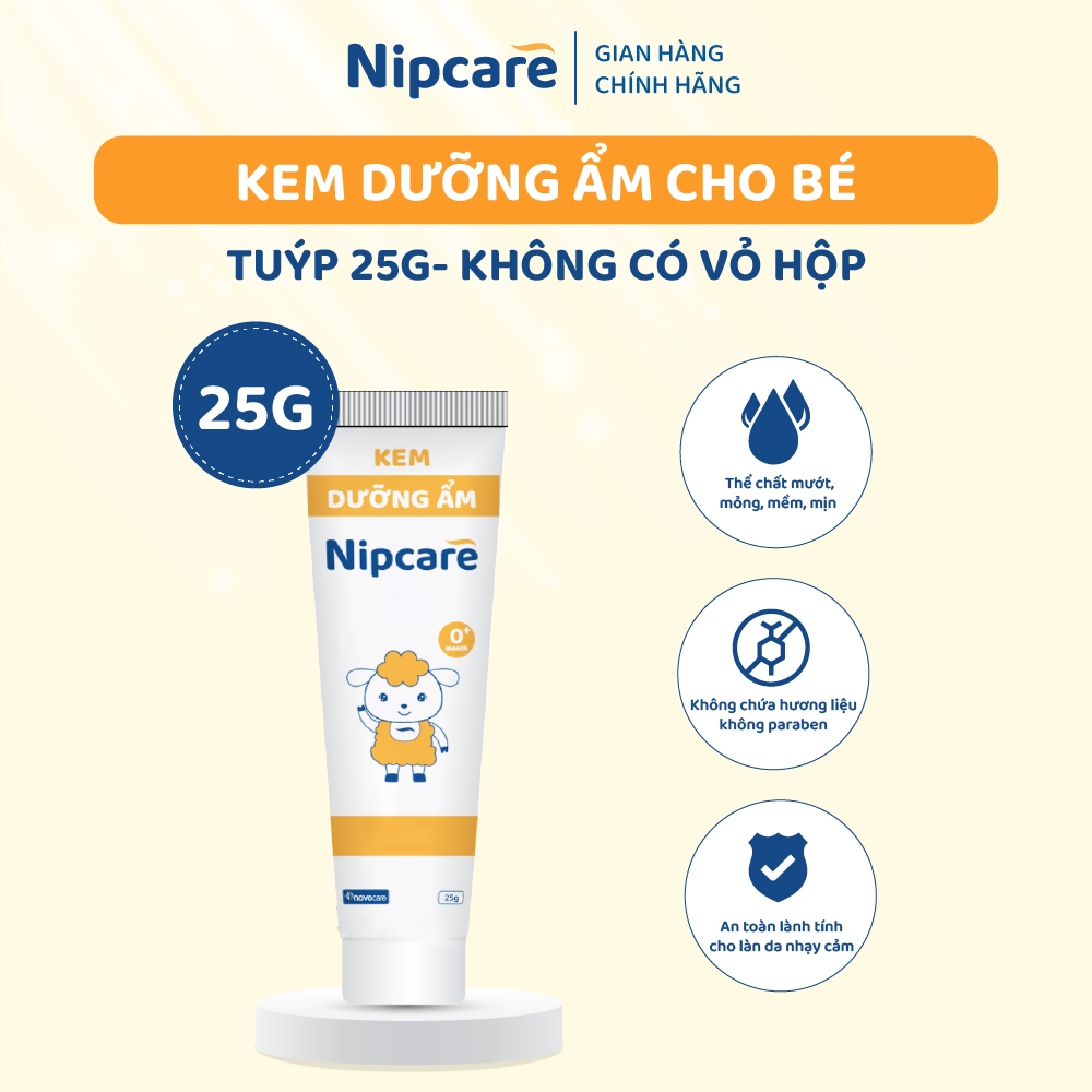 Kem dưỡng ẩm cho bé Nipcare TUÝP 25G không có vỏ hộp- dưỡng ẩm, làm dịu da cho bé