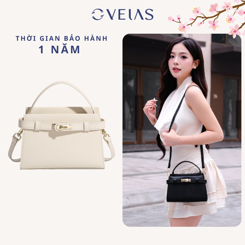 [V27- Sẵn đen] Túi xách tay nữ xinh VELAS túi đeo chéo màu đen, trắng tặng người yêu, mẹ, bạn thân sang chảnh
