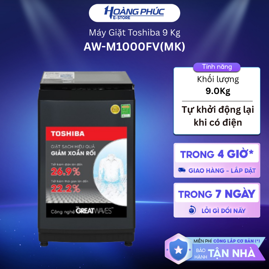 AW-M1000FV(MK) - Máy Giặt Toshiba 9.0kg AW-M1000FV(MK) {Ship HCM 0Đ}