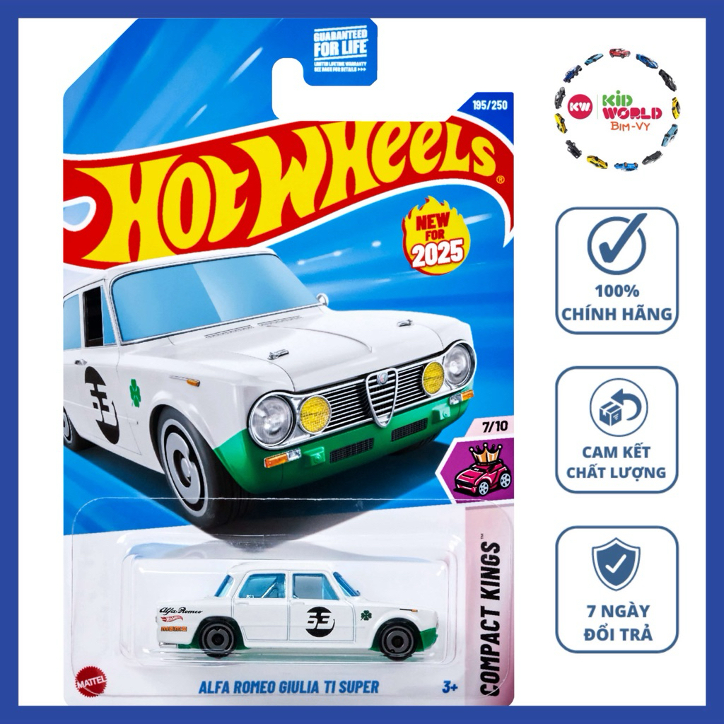 Xe mô hình Hot Wheels basic ALFA Romeo Giulia TI Super JBB98.