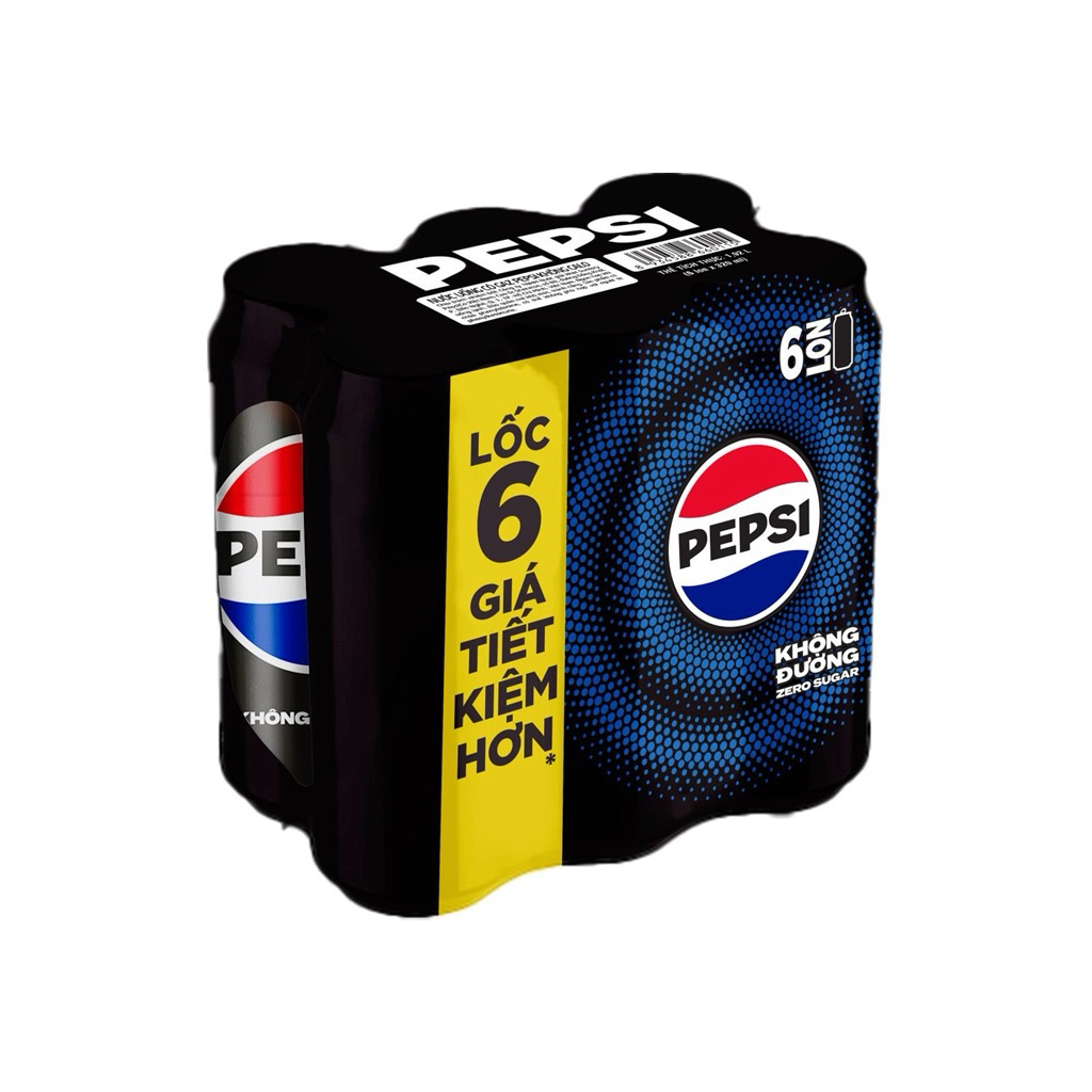 6 lon nước ngọt Pepsi không calo 320ml