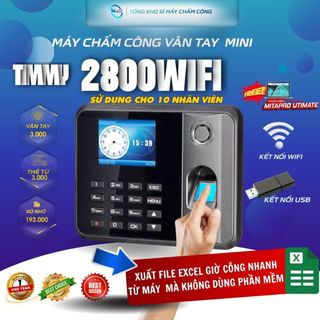 Máy chấm công vân tay mini dùng cho ít nhân viên. coi giờ nhanh trên máy / xuất file excel giờ công từ máy
