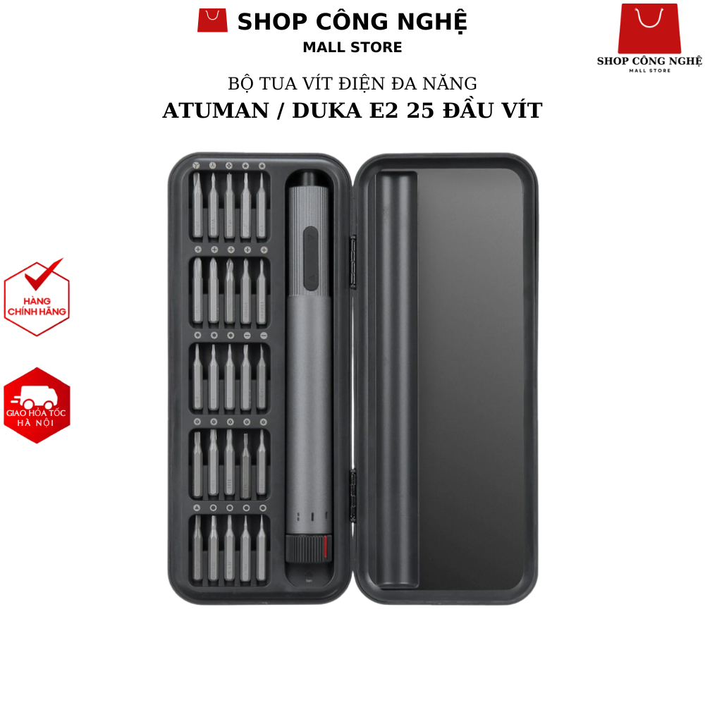 Bộ tua vít điện AtuMan Duka E2 210RPM điều chỉnh tốc độ kép, 25 đầu tua vít, Atuman E3 - BH 3 tháng