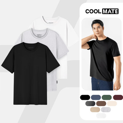 [MUA 2 GIẢM 5%]Combo Pack 3 áo thun cotton 220gsm Coolmate