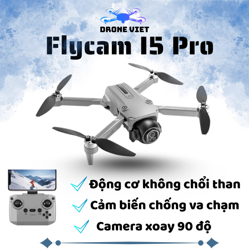 FLYCAM i5 PRO Drone, Máy bay điều khiển từ xa camera 4k siêu nét, nhỏ gọn