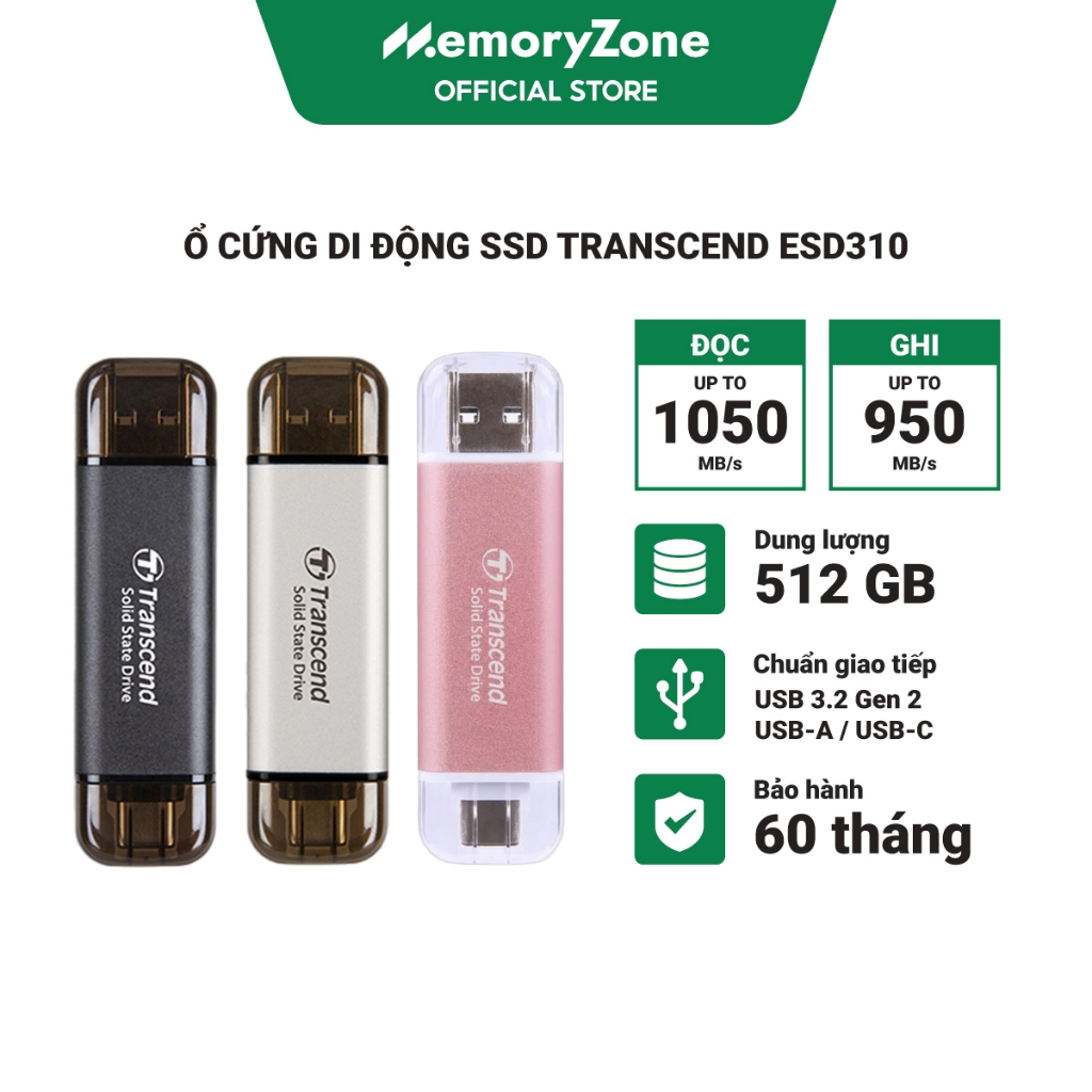 Ổ cứng di động SSD Transcend ESD310 1050MB/s