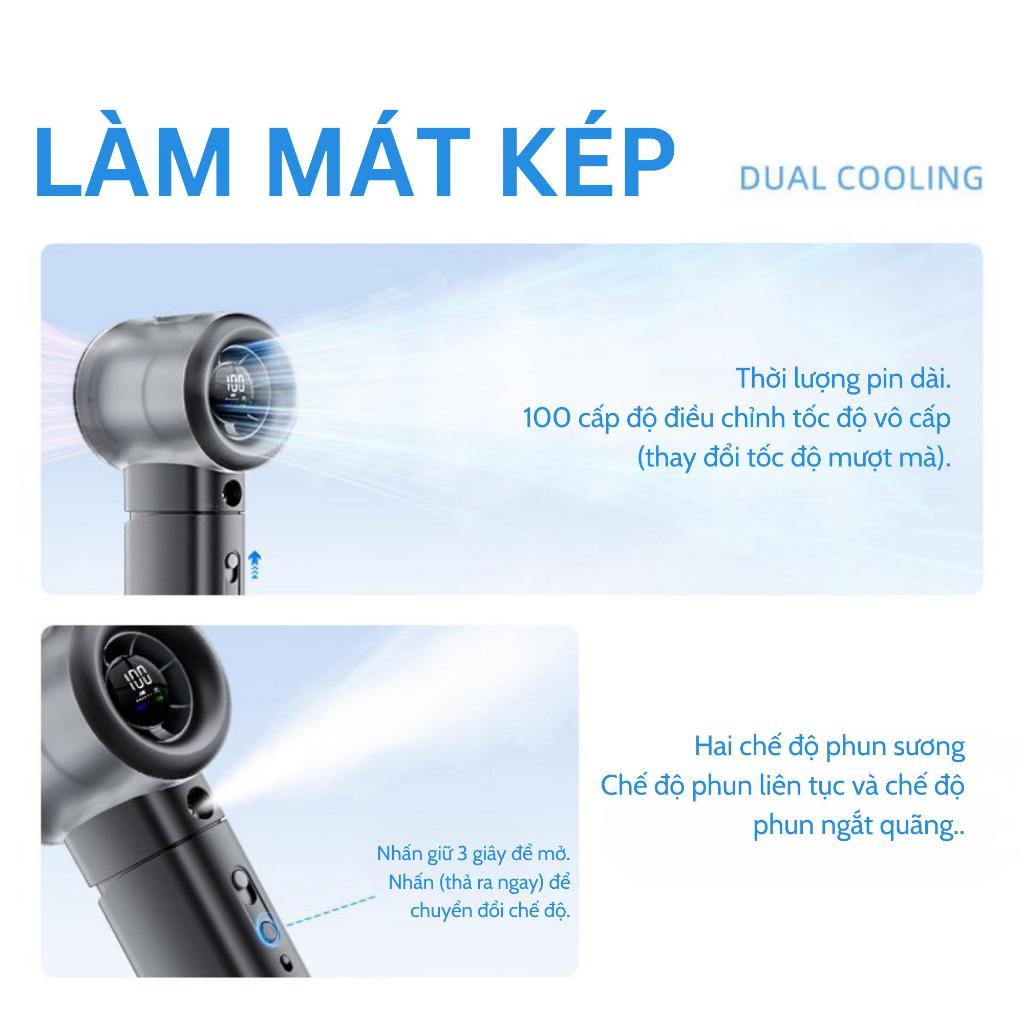 Tiankeplus Quạt Cầm Tay Làm Mát Nước Điều Hòa Mini Di Động Hạ Nhiệt Nhanh, Sạc Lại, Êm Ái, Pin Lâu, Quạt Cầm Tay Cao Cấp | BigBuy360 - bigbuy360.vn