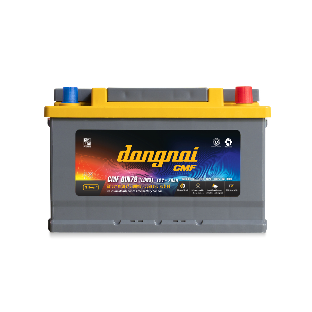 Ắc quy Dongnai CMF DIN78 [LN3] - 12V - 78Ah miễn bảo dưỡng- dùng cho oto