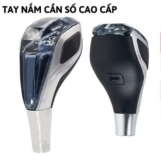 [ SỐ SÀN ]Cần số pha lê ô tô, Tay nắm cần số xe hơi cao cấp logo toyota mitsubishi mazda kia Có Đèn 