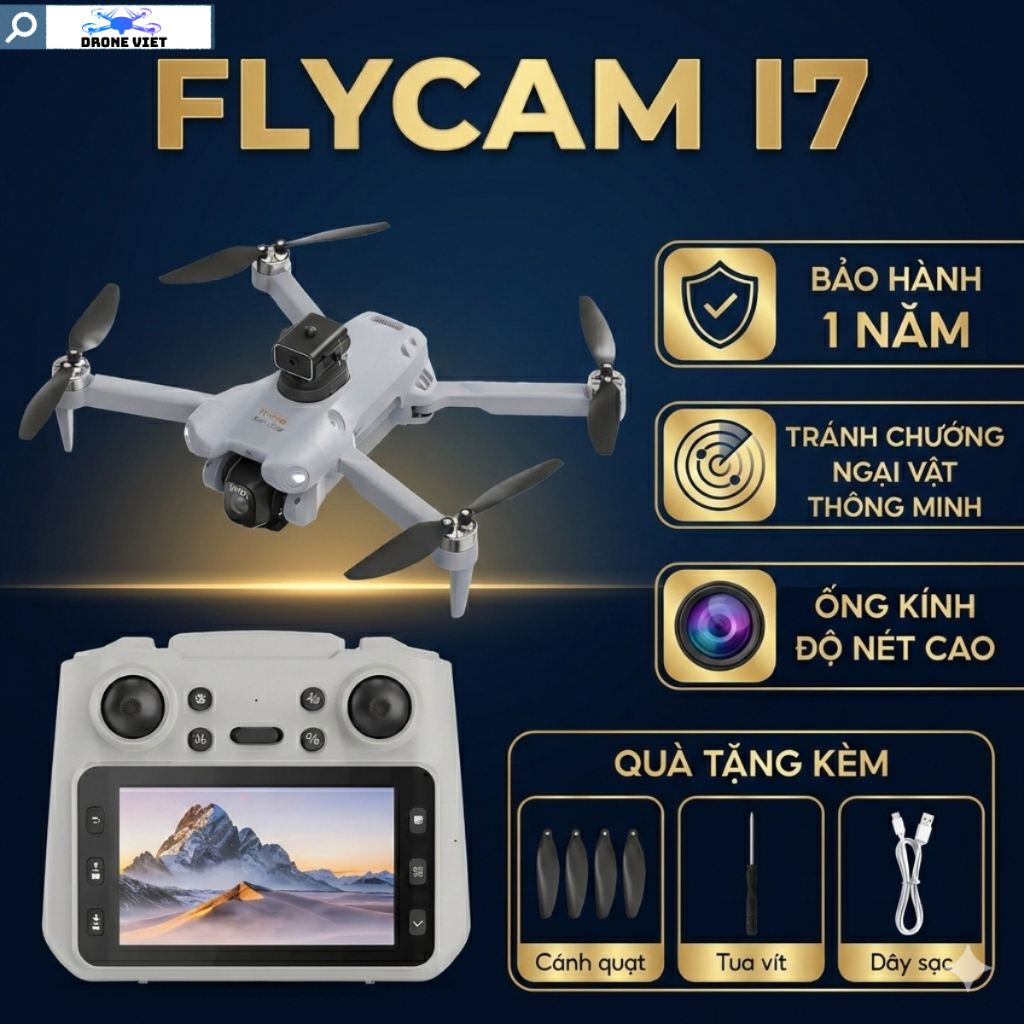 Drone Flycam i7 pro, Máy bay điều khiển từ xa  camera HD 4k điều chỉnh điện tử nhào lôn 360