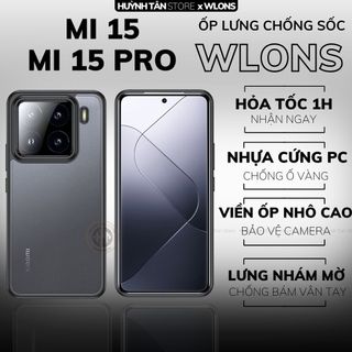 Ốp lưng điện thoại xiaomi mi 15 pro chống sốc chống vân tay NHÁM WLONS bo viền bảo vệ camera len sau