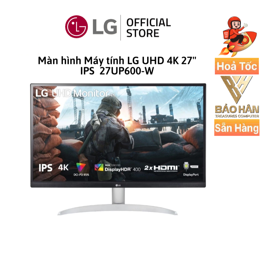 Màn Hình Máy Tính LG 27UP600K-W.ATV ( UHD 4K/ 27''/ IPS/ VESA/ DisplayHDR 400) - Hàng Chính Hãng