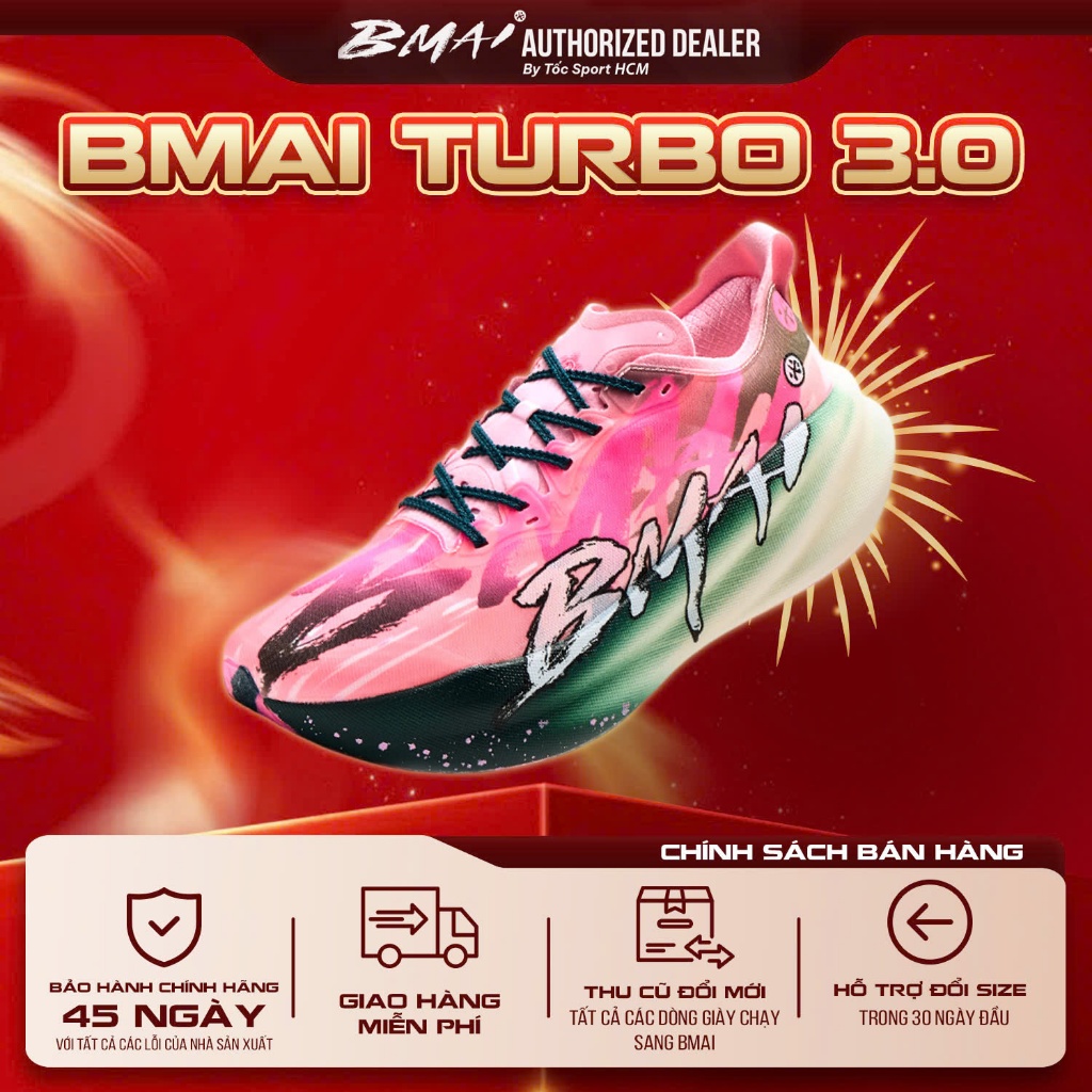 Giày BMAI | Giày Chạy Bộ Bmai 3.0 Turbo  XRML222 | Hàng Chính Hãng | Giày Tập Luyện Và Thi Đấu Chuyê