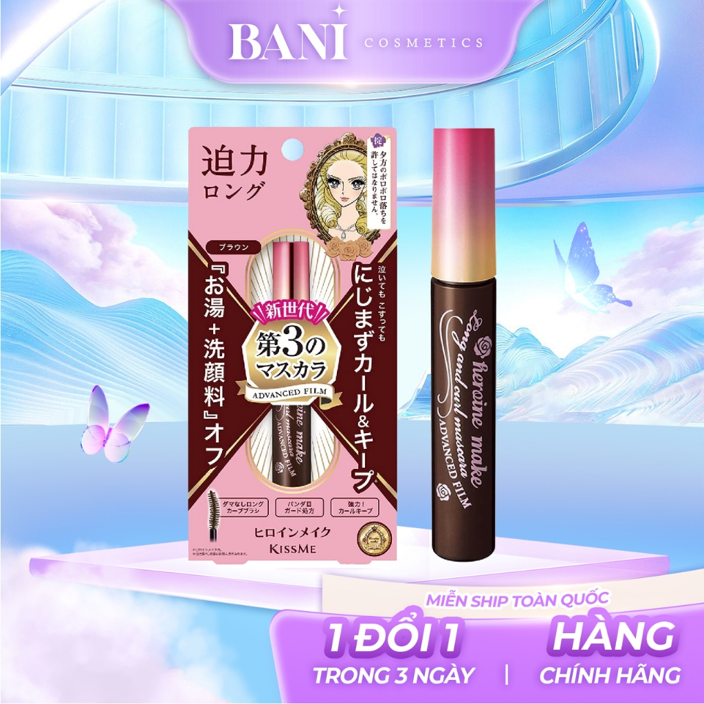 Mascara Dạng Màng Film Làm Dài Và Cong Mi Kissme Heroine Make Long & Curl Mascara - Màu Nâu