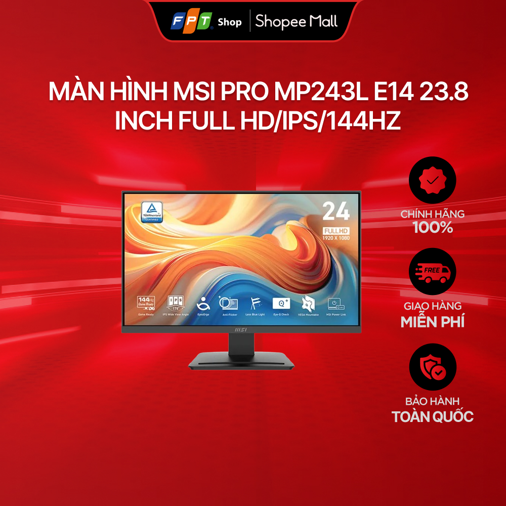 [Chỉ GH tận nơi] Màn hình MSI Pro MP243L E14 23.8 inch Full HD/IPS/144Hz