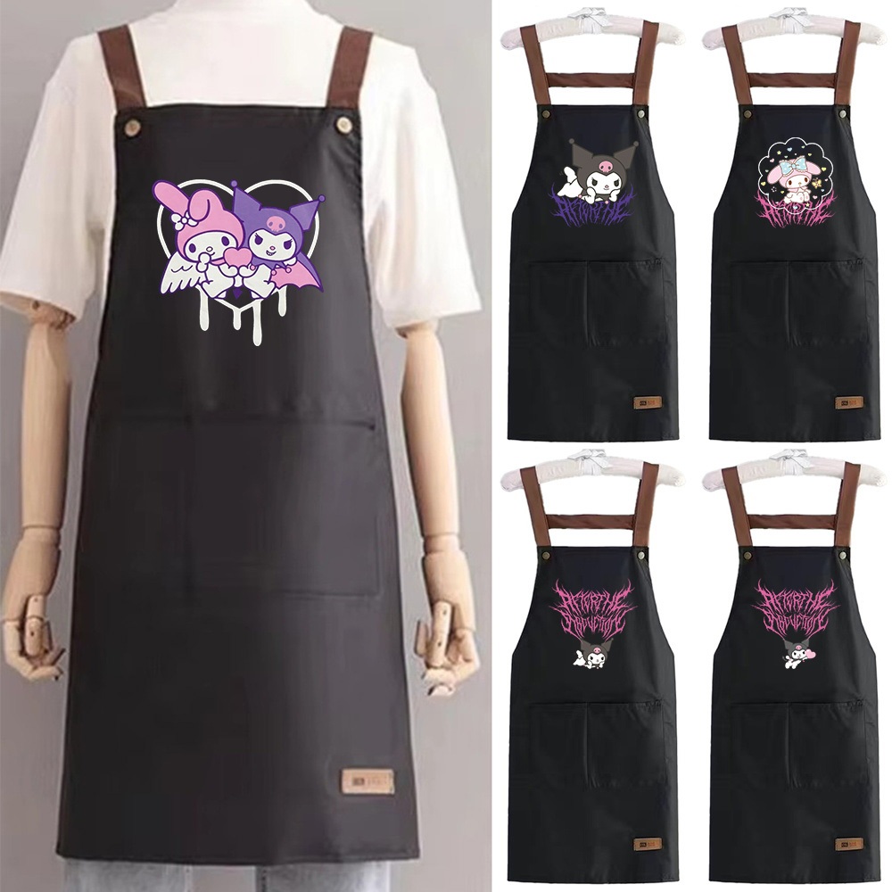 Fashionable Black Cooking Apron With Multiple Convenient Pockets—Stain Resistant For Family & Restau