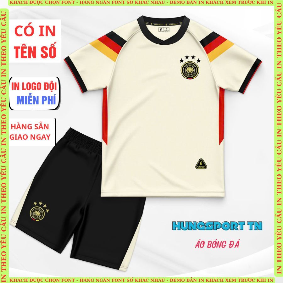 Tuyển Đức, quần áo trẻ em, có in tên số theo yêu cầu, thun mè cao cấp SV Sport, hàng sẵn giao ngay H