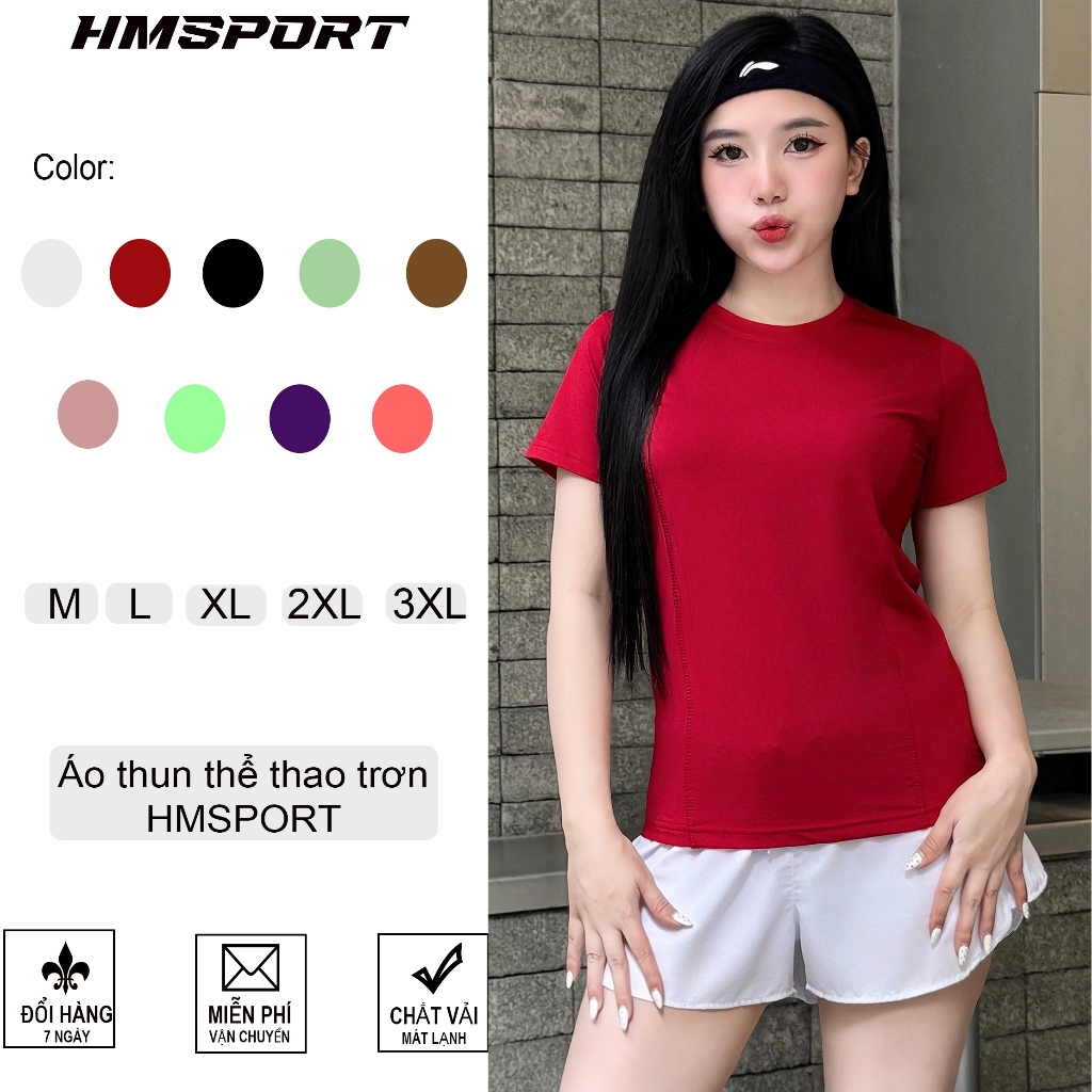 Áo thun thể thao nữ tập gym yoga Hmsport design GY02 chất thun lạnh chính phẩm thấm hút mồ hôi, thoải mái vận động.