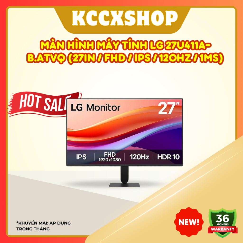 Màn hình máy tính LG 27U411A-B.ATVQ (27in / FHD / IPS / 120Hz / 1ms)