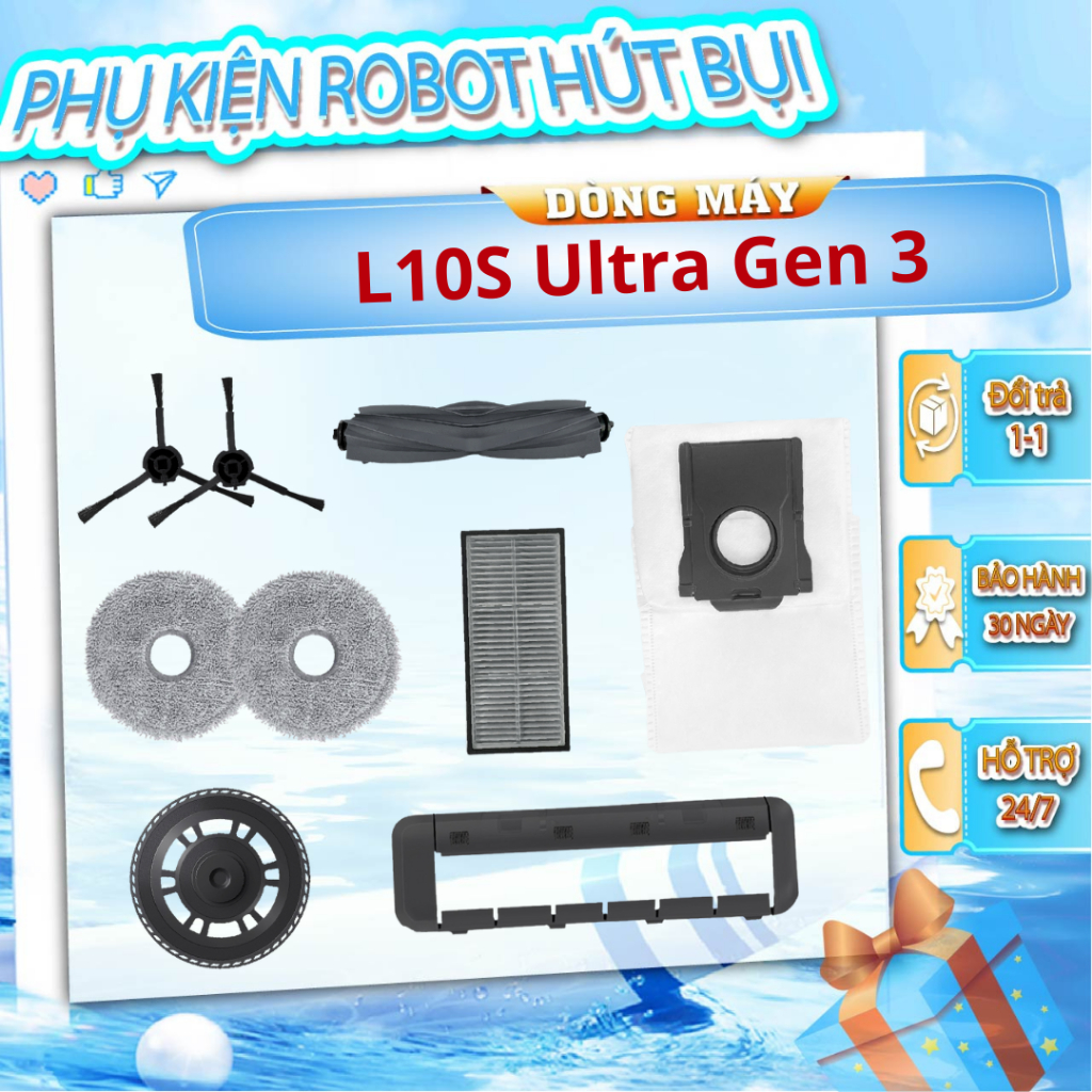 Phụ kiện robot hút bụi Dreame L10S ultra gen 3 - Phụ kiện đầy đủ cho robot L10S Ultra Gen 3