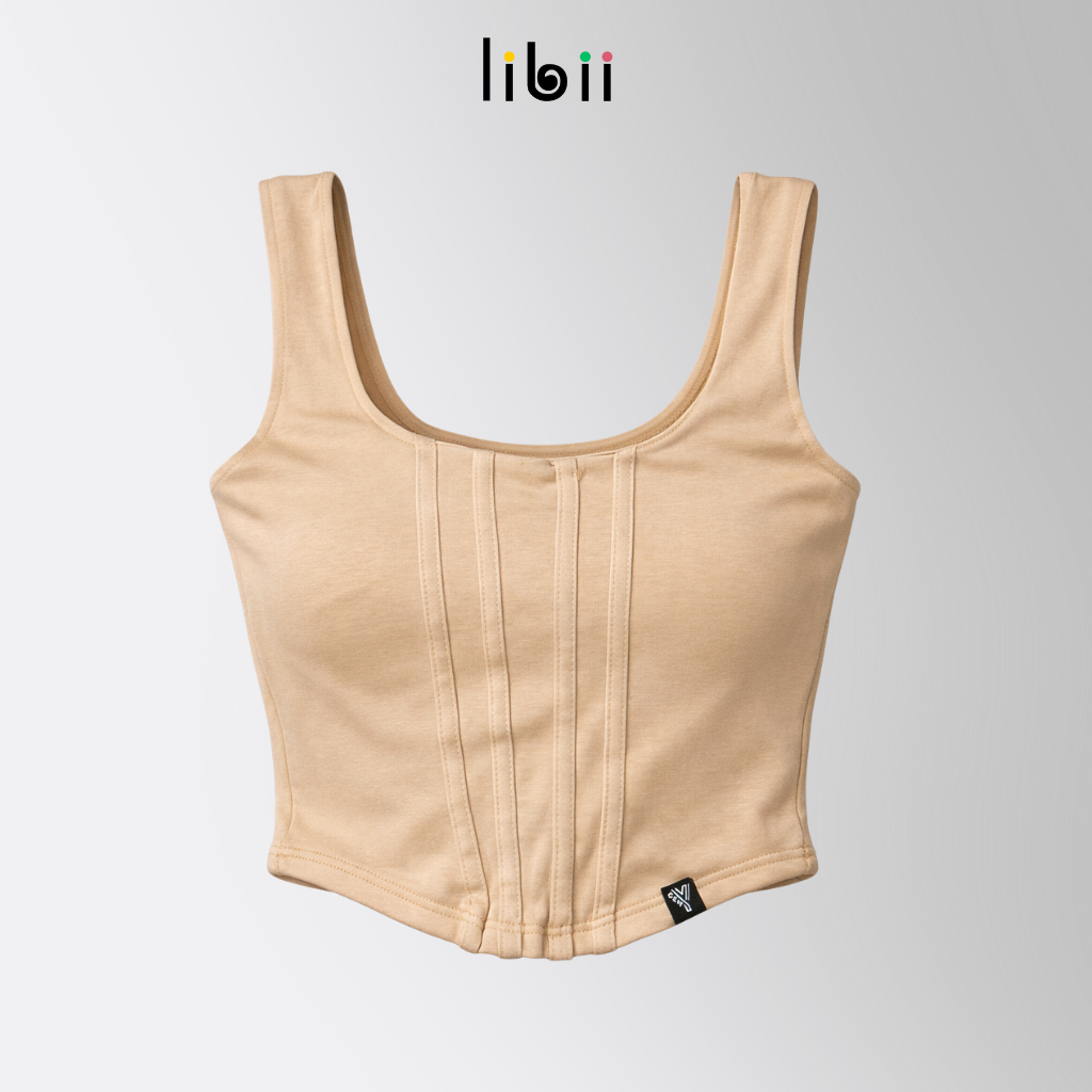 Áo hai dây bản to GenY dáng croptop cổ vuông vạt bầu có mút ngực, áo được may 2 lớp vải cotton 2D8