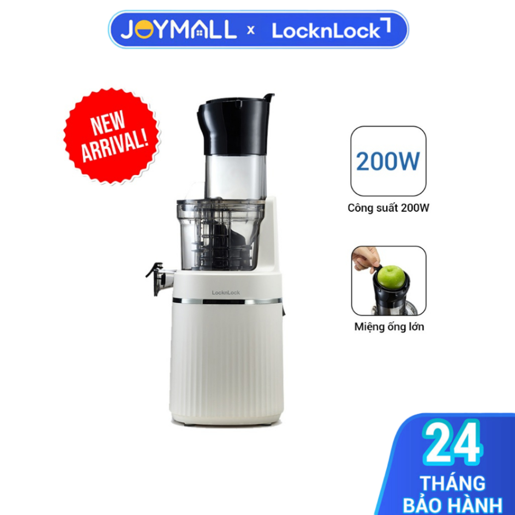 Máy Ép Chậm Trái Cây Locknlock EJJ421IVY 200W, Hàng Chính Hãng, Miệng Rộng, 2 Chế Độ Ép - Joymall