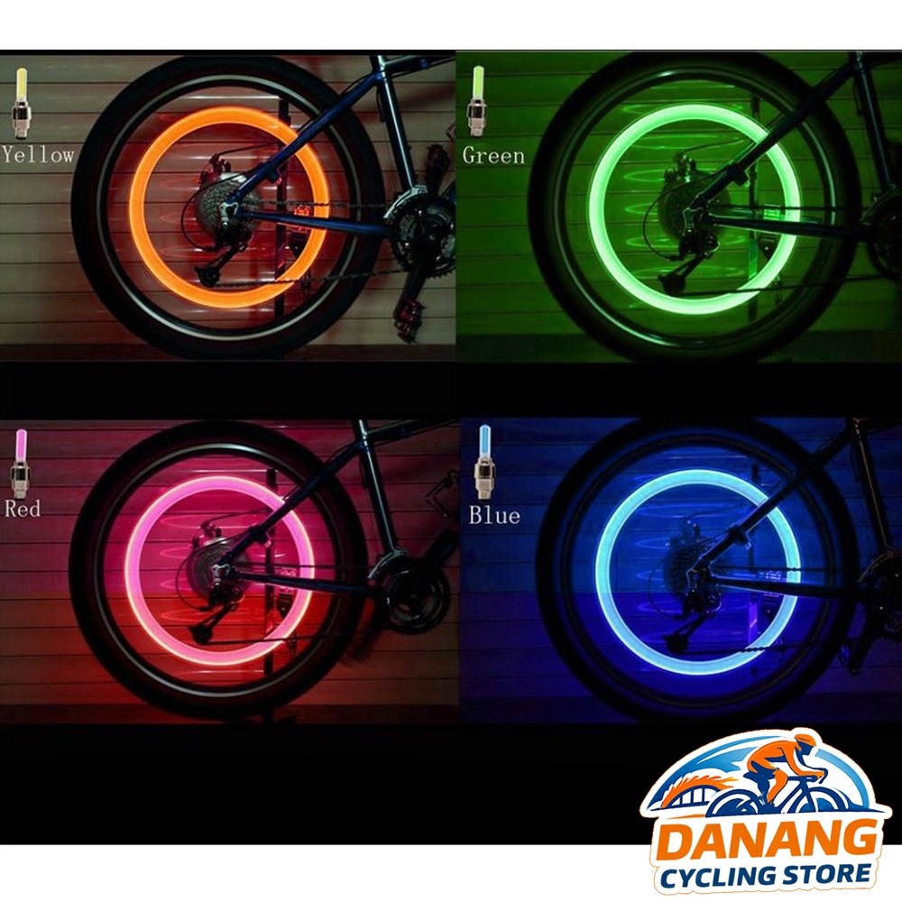 [HOT GIÁ RẺ] Đèn LED Gắn Chân Van Xe Đạp, Xe Máy, Ô Tô – Bộ 2 Đèn Nhiều Màu