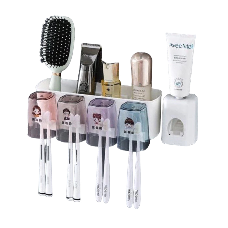 Giá Treo Bàn Chải Đánh Răng 2 Cốc 3 cốc 4 Cốc, Kệ Đánh Răng ECOCO Cao Cấp Không Cần Khoan Tường