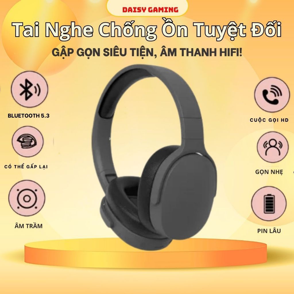 Tai Nghe Bluetooth Chụp Tai P2961 – Chống Ồn Tuyệt Đối, Gập Gọn Siêu Tiện, Âm Thanh HiFi