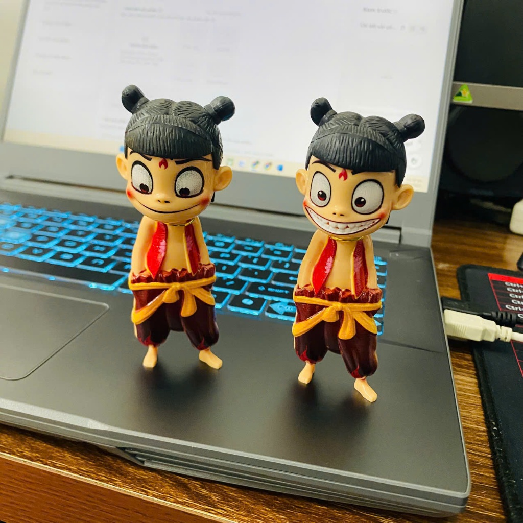 Bộ 2 món Deco sưu tầm trang trí natra ma đồng giáng thô mô hình natra vui nhộn độc đáo