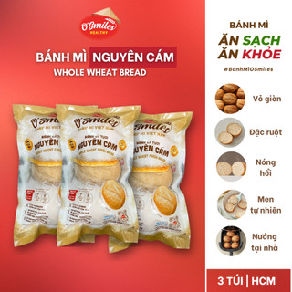 [3 TÚI - HCM] Bánh Mì Tươi Nguyên Cám O'Smiles 210g/túi/3 ổ