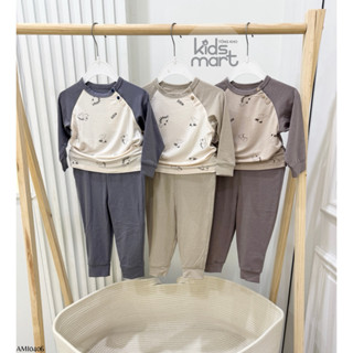 Anmina - Bộ điều hòa dài tay Raglan họa tiết phối Modal AMI0406