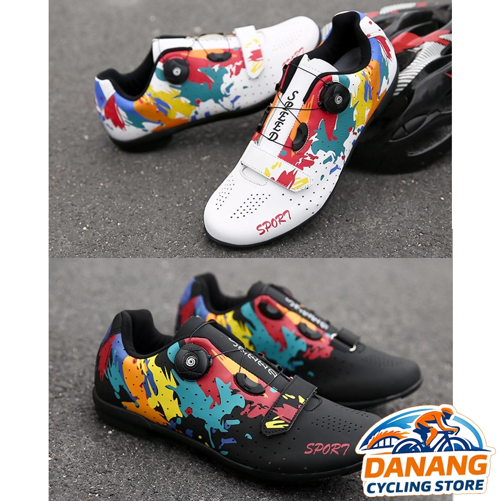 Giày Đạp Xe Road/MTB SPORT – 1 Khóa Vặn, Mẫu Rằng (Giày Không Can)