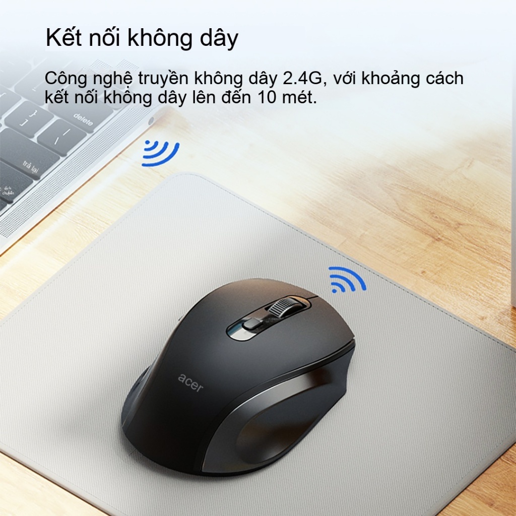 Chuột không dây Acer L173 2.4G dành cho văn phòng, thiết kế công thái học sáu nút, tương thích với nhiều hệ thống. | BigBuy360 - bigbuy360.vn