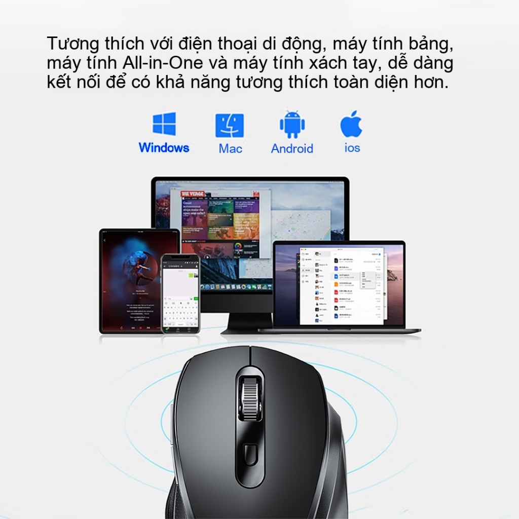 Chuột không dây Acer L173 2.4G dành cho văn phòng, thiết kế công thái học sáu nút, tương thích với nhiều hệ thống. | BigBuy360 - bigbuy360.vn
