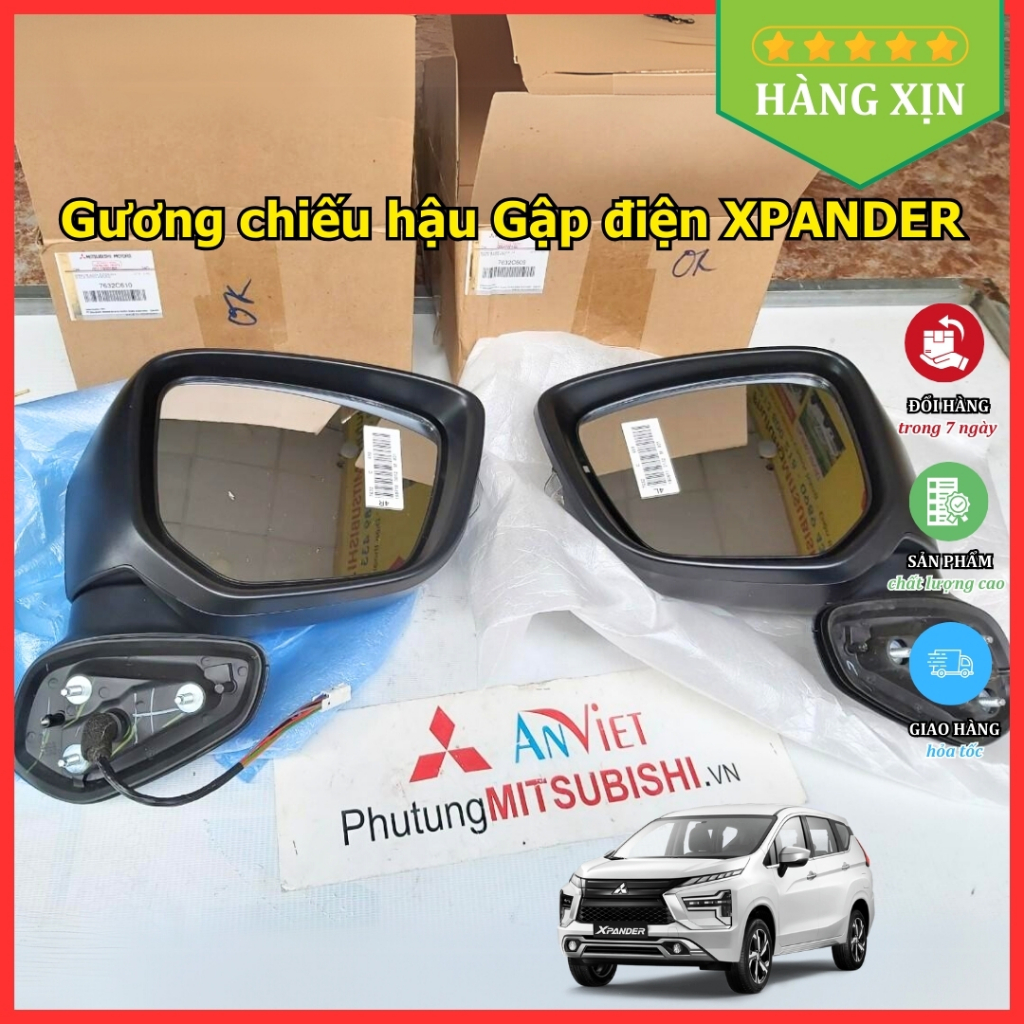 Gương chiếu hậu xe Mitsubishi Xpander Gập điện | Hàng XỊN | Không bao gồm Ốp gương