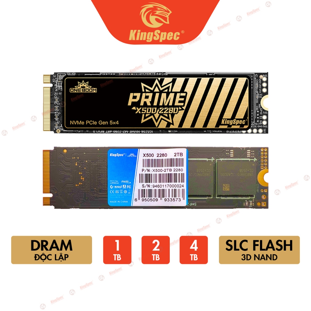 Ổ cứng SSD KingSpec M2 NVMe Gen5 PCIe 4.0 2280 Gen5x4 [ XG500 Series ] - Hàng Chính Hãng