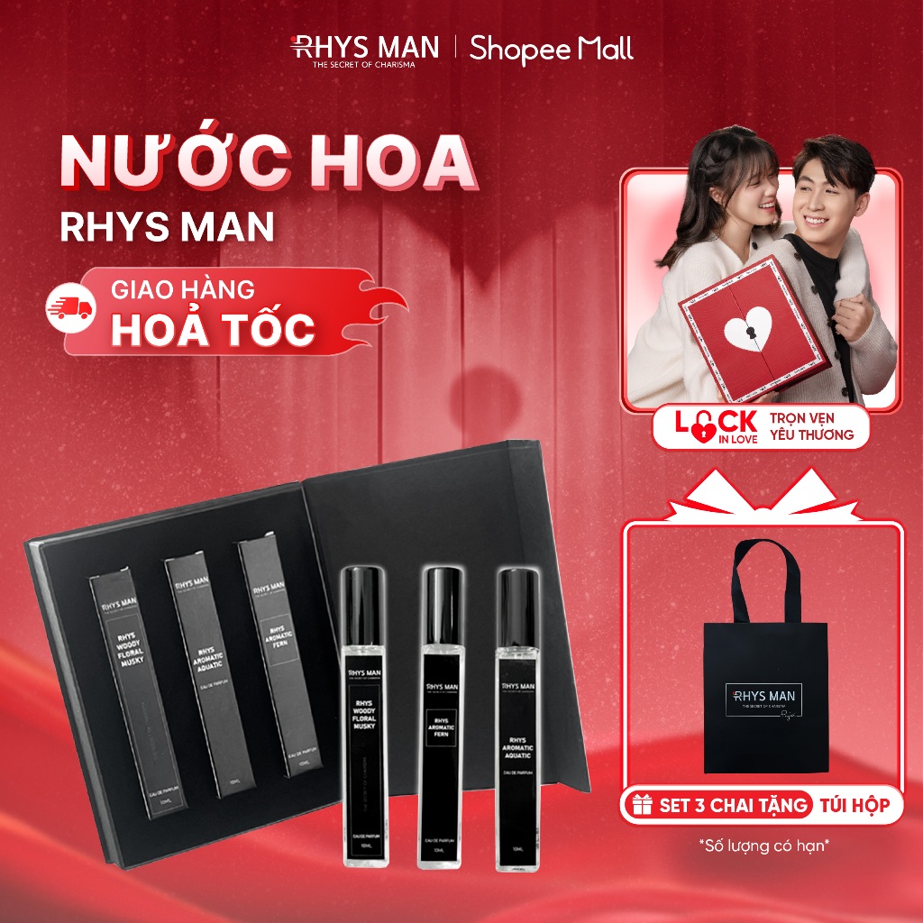 Nước hoa nam RHYS MAN lịch lãm, đẳng cấp, lưu hương tới 12h 10ml/chai