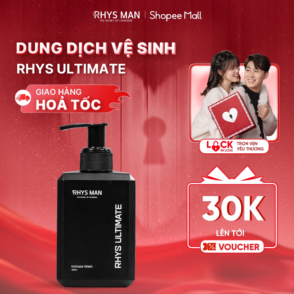 Dung dịch vệ sinh nam RHYS MAN hương bạc hà Rhys Ultimate 120ml