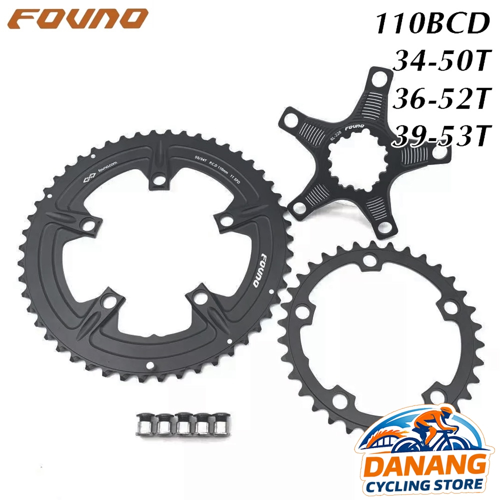 Bộ 2 Đĩa Rời Nhôm CNC Xe Đạp FOVNO 110BCD 34-50T / 36-52T / 39-53T