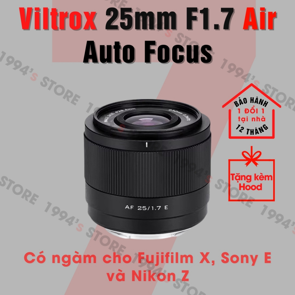 Ống kính AF Viltrox 25mm F1.7 Air Auto Focus - Lens góc rộng đa dụng lấy nét tự động dành cho Fujfil