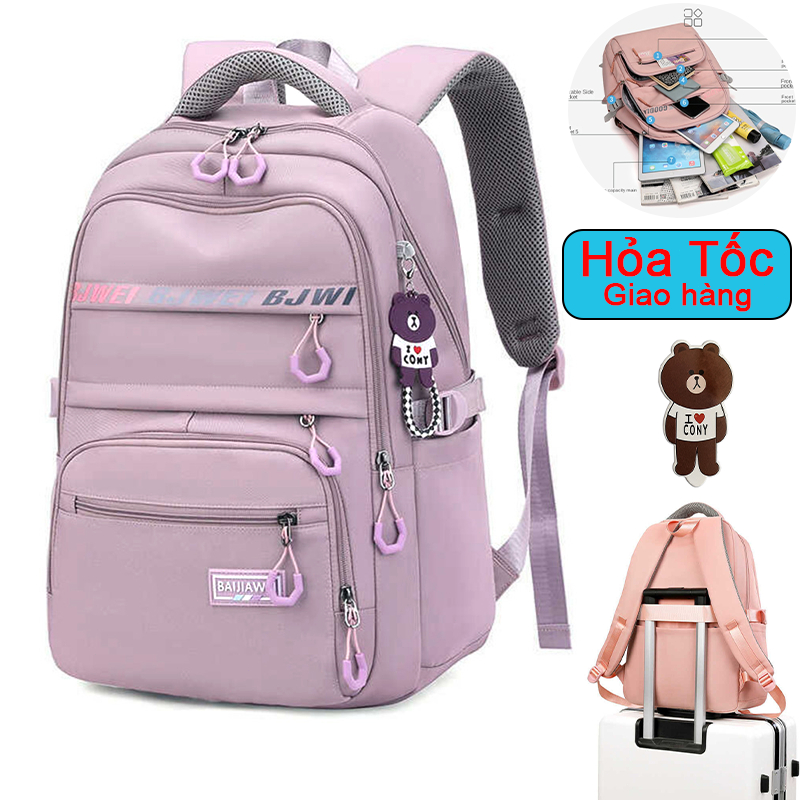 Balo trơn basic đi học chống thấm nước đựng vừa laptop 16 inch phong cách Hàn Quốc thời trang dành cho cả nam nữ.b4015